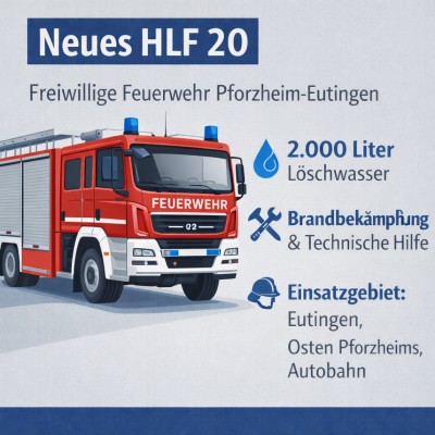 Neues HLF 20 stärkt Freiwillige Feuerwehr Pforzheim-Eutingen